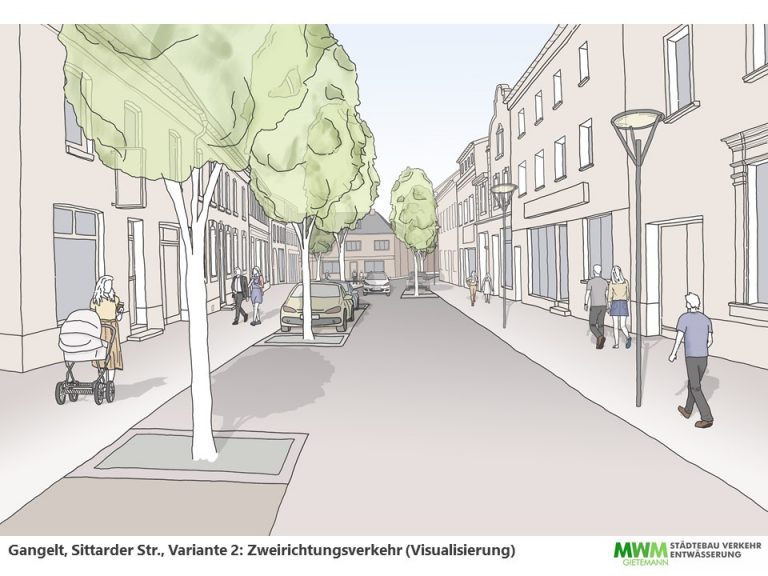 Visualisierung Sittarder Str. – Zweirichtungsverkehr